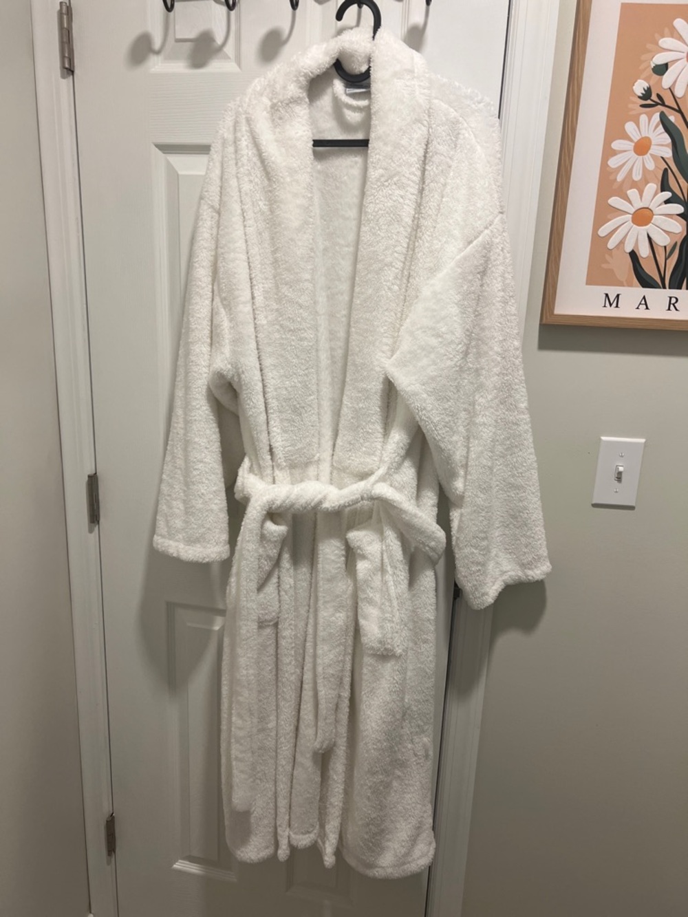 White Plush Terry Cloth Luxurious Bath Robe